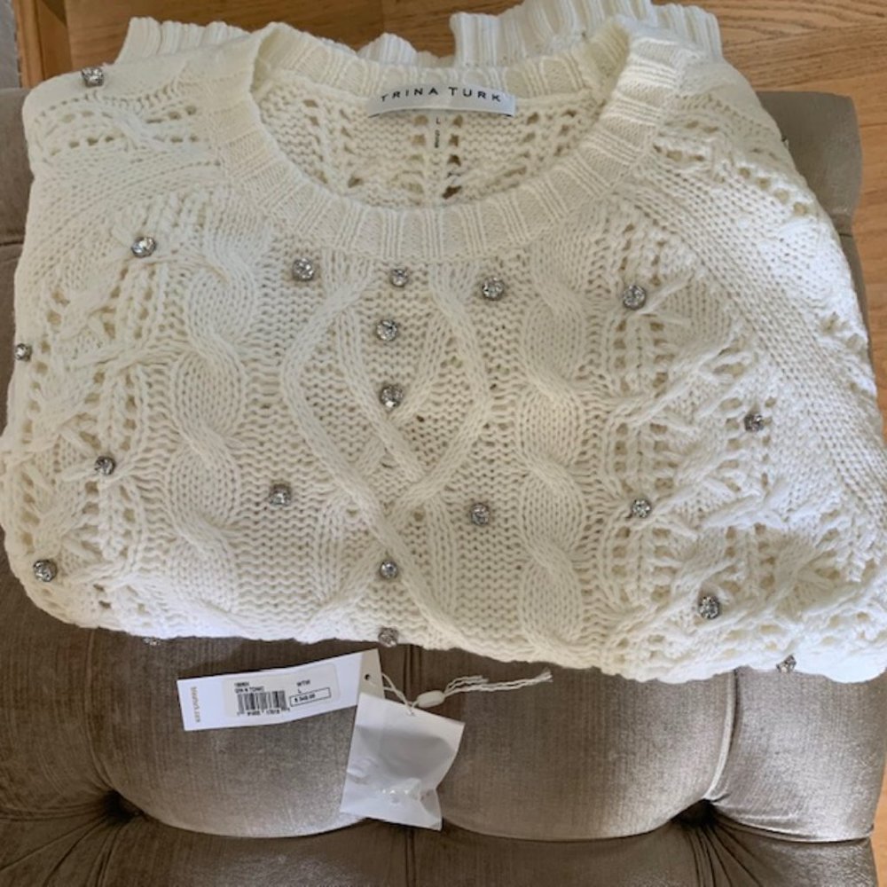 Trina Turk Embellished Knit Sweater🎇Host Pick🎇!